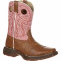 Durango LIL' Little Kid Tan Lacey Western Boot, TAN/PINK, ME, Size 11.5 BT287